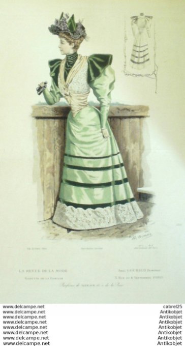 Gravure Mode La Gazette 1893 # 11 (Old Fashion plate)