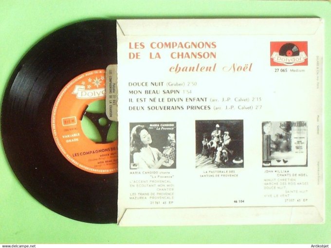 Les Compagnons de la chanson 45T EP chantent  (languette) 1963