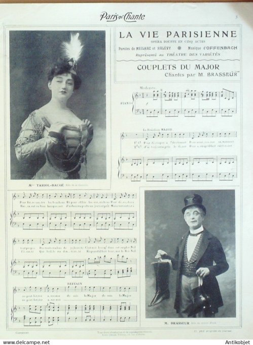 Paris qui chante 1905 n°103 Tariol-Baugé Brasseur Urban Scheffer Paganini