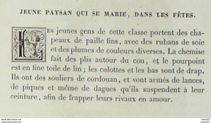 Italie PAYSAN en MARIAGE 1859