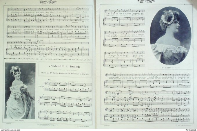 Paris qui chante 1905 n°103 Tariol-Baugé Brasseur Urban Scheffer Paganini