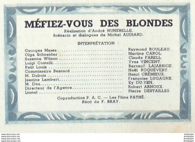 Mefiez vous des blondes Martine Carol Raymond Rouleau