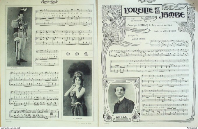 Paris qui chante 1905 n°103 Tariol-Baugé Brasseur Urban Scheffer Paganini