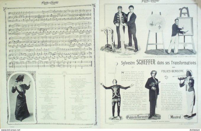 Paris qui chante 1905 n°103 Tariol-Baugé Brasseur Urban Scheffer Paganini