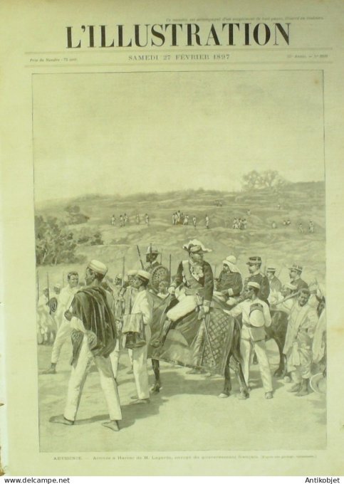 L'illustration 1897 n°2818 Abyssinie Harrar Ras Makonnen Crète Platania Mongolie Djoungar Banque de 