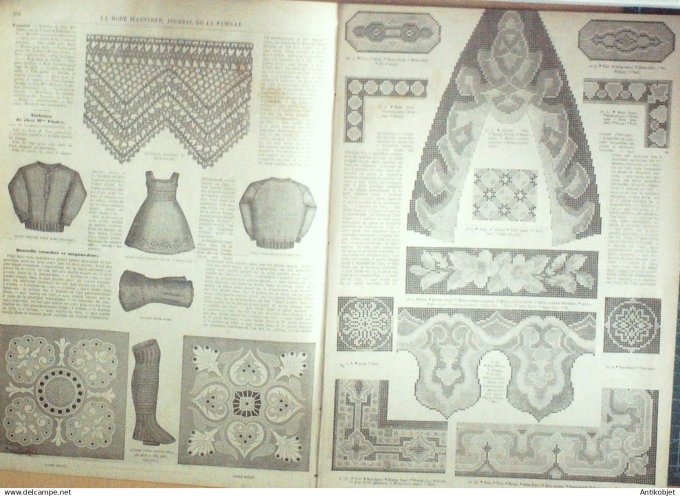 La Mode illustrée journal + gravure associée 1869 # 48