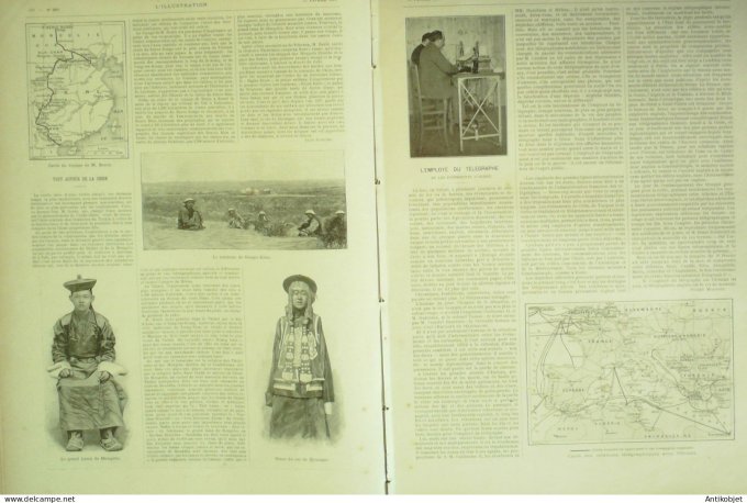 L'illustration 1897 n°2818 Abyssinie Harrar Ras Makonnen Crète Platania Mongolie Djoungar Banque de 