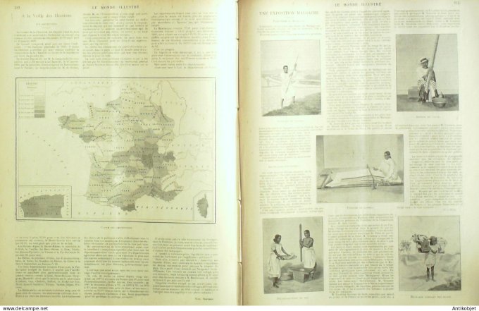Le Monde illustré 1898 n°2142 EgypteAbydos Espagne Roncevaux Metz (57) Madagascar Raoekina