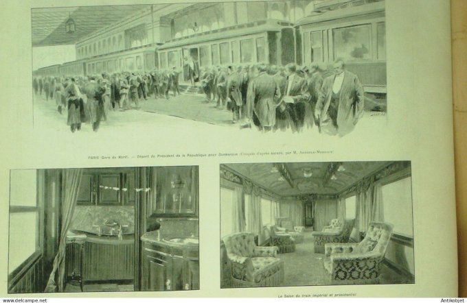 Le Monde illustré 1901 n°2321 Dunkerque (59) Compiègne (60) Etats-Unis Roosevelt Dunkerque (62)