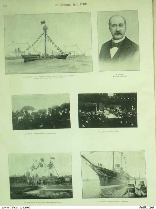 Le Monde illustré 1901 n°2321 Dunkerque (59) Compiègne (60) Etats-Unis Roosevelt Dunkerque (62)