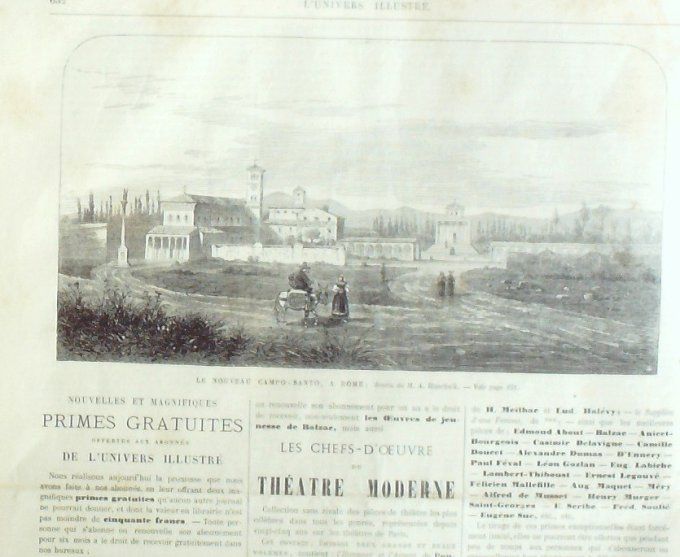 L'Univers illustré 1868 # 716 Metz (57) Rome Campo-Santo Nvle-Zélande Teramakau Wanganui Florence