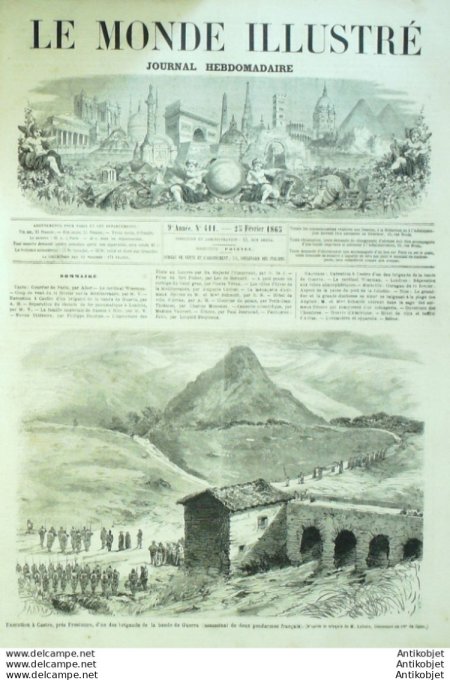 Le Monde illustré 1865 n°411 Arras (62) Marseille (13) Joliette Nice (06) Castro Frosinone