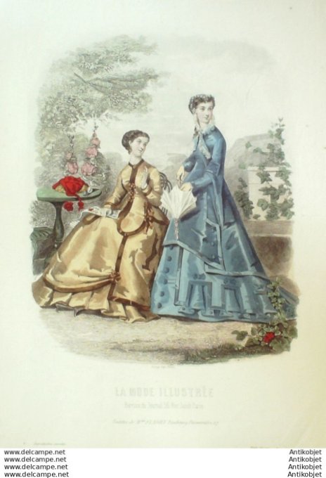 Gravure Mode illustree 1867 # 36 (Old Fashion plate)