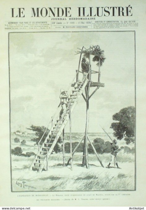Le Monde illustré 1895 n°1989 Zanzibar Madagascar Majunga Uxégney Bouzey (88)