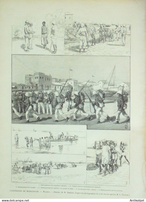 Le Monde illustré 1895 n°1989 Zanzibar Madagascar Majunga Uxégney Bouzey (88)
