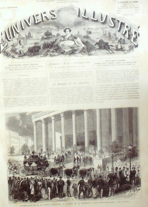 L'Univers illustré 1868 # 717 Italie Ischia Tarentelle Cadix Plymouth Le Havre (76) Ivoire trafic