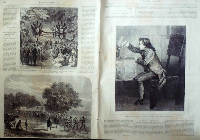 L'Univers illustré 1868 # 717 Italie Ischia Tarentelle Cadix Plymouth Le Havre (76) Ivoire trafic