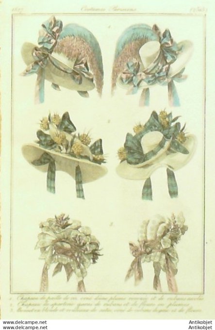 Costume Parisien 1827 # 2516 Robe de Cot-pali garnie d'un biais