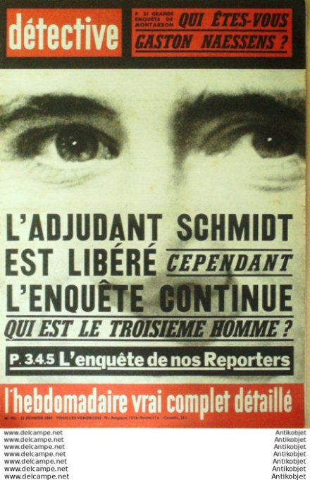 Détective 1964 # 921 Favalello Nanterre Lédignan Vineuil Alistro Favalello