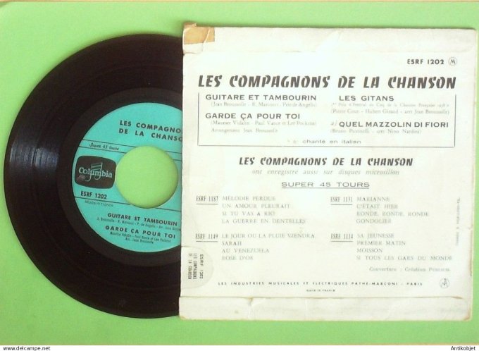 Les Compagnons de la chanson 45T EP Les Gitans 1959