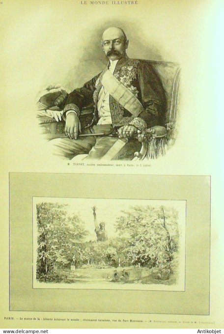 Le Monde illustré 1884 n°1424 parc Monceaux Victor Massé Argentine Buenos-Aires