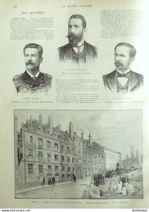 Le Monde illustré 1893 n°1913 Barcelone Théâtre Licéo Maroc Melilla amiral de Mello