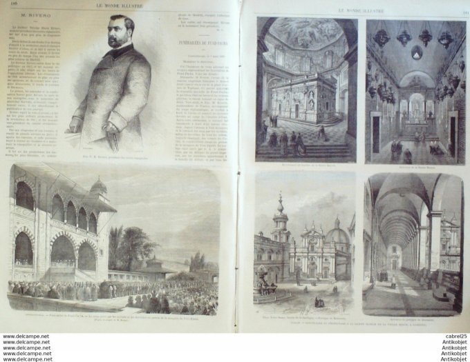 Le Monde illustré 1868 n°623 Turquie Constantinople Puad Pacha St Malo St Servan (35) Italie Loretto