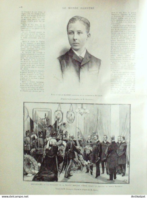 Le Monde illustré 1891 n°1767 Poissy (78) Meissonier Algérie Alger Bruxelles Baudouin Havre (76)