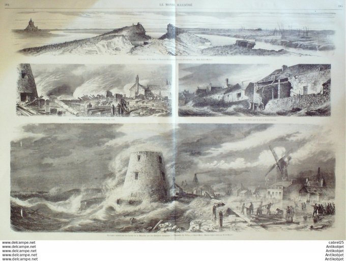 Le Monde illustré 1868 n°623 Turquie Constantinople Puad Pacha St Malo St Servan (35) Italie Loretto