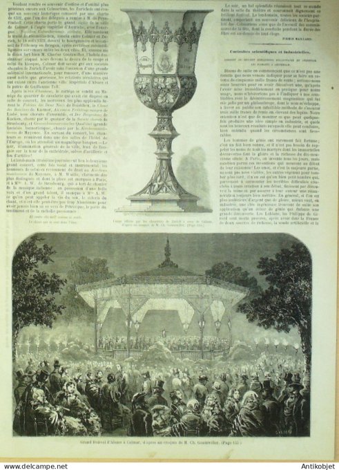 Le Monde illustré 1858 n° 73 Laval (53) Colmar (68) festival  Rennes (35) Guérande (44)