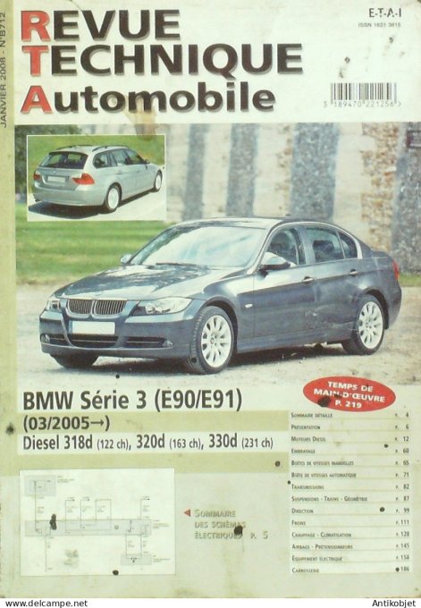 Revue Tech. Automobile 2008 n°B712 Bmw série 3