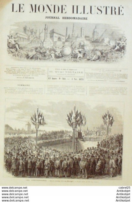 Le Monde illustré 1871 n°760 Espagne Barcelone Turquie Contantinole Viet Nam Phare St Jacques Chili 