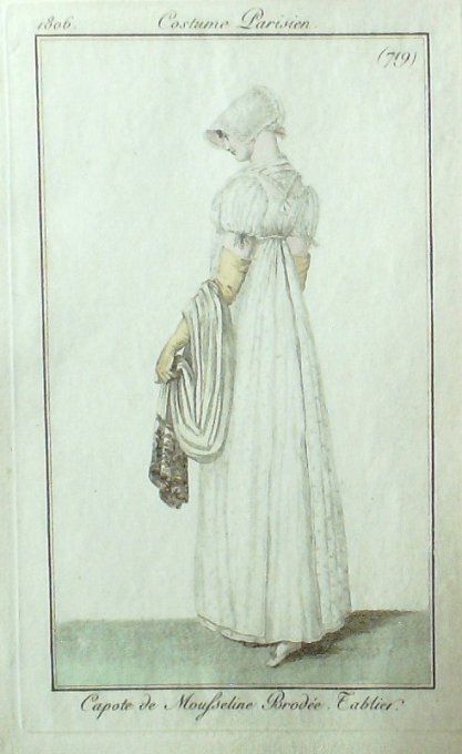 Gravure Mode Costume Parisien 1806 #  719 (eau forte old Fashion plate