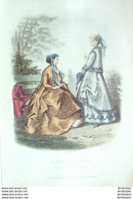 Gravure Mode illustree 1867 # 26 (Old Fashion plate)