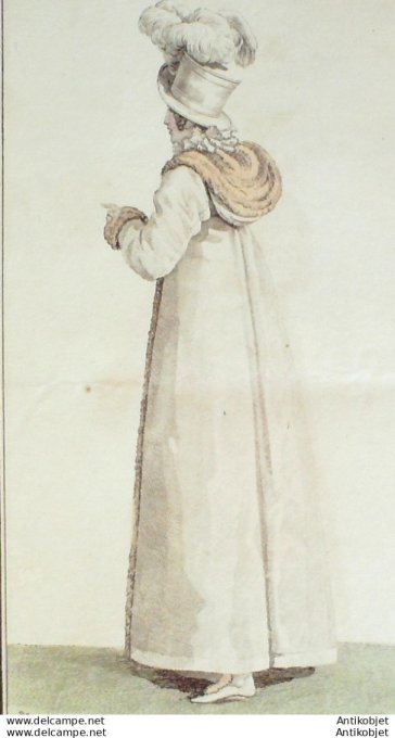 Costume Parisien 1816 # 1536 Pardessus de satin garni