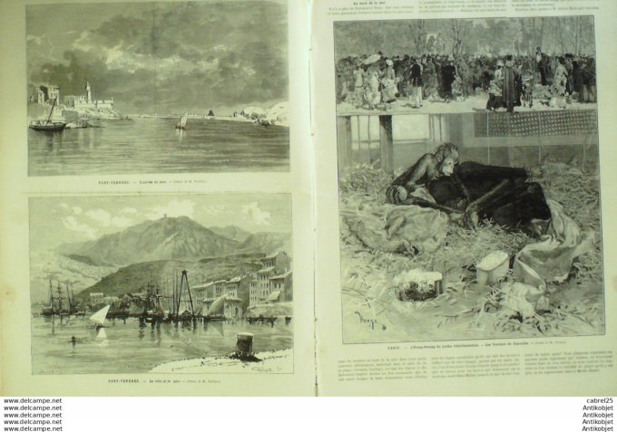 Le Monde illustré 1879 n°1171 Port Vendres (66) Chine Shanghai Japon Okoma Scènes Ikakou Belgique To