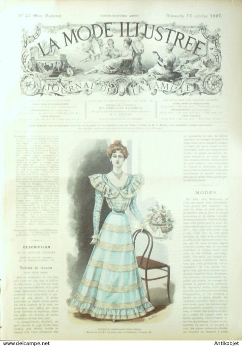 La Mode illustrée journal 1897 n° 42 Toilette de réunion