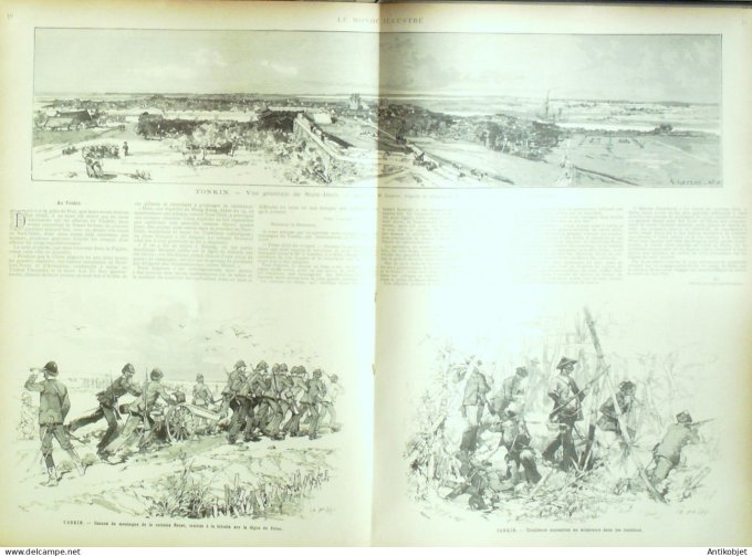 Le Monde illustré 1884 n°1399 Tonkin Nam-Dinh Cateau (59) Saint-Pétersbourg Soudeikine