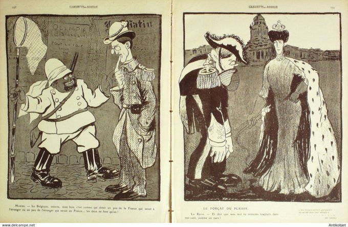 L'Assiette au beurre 1910 # 485 Albert 1er à Paris Camara Da Leal