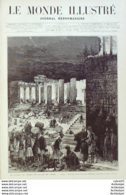 Le Monde illustré 1875 n°971 Algérie Mascara Toulon (83) Boulogne (62) Charles Dickens St Etienne (4