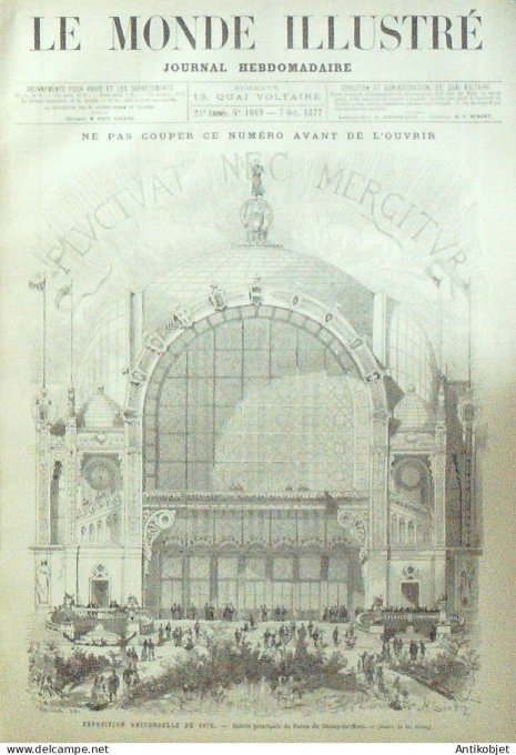 Le Monde illustré 1877 n°1069 expo Palais du Champ de Mars pavillons des pays au Trocadéro