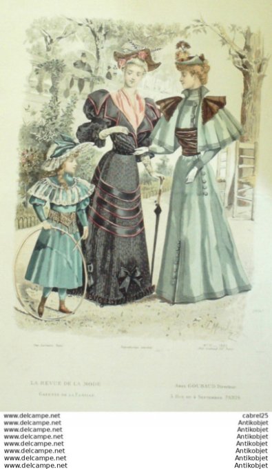 Gravure Mode La Gazette 1893 # 10 (Old Fashion plate)