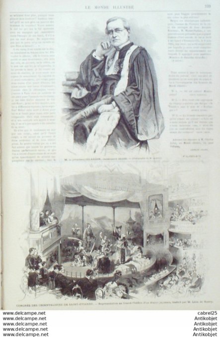 Le Monde illustré 1875 n°971 Algérie Mascara Toulon (83) Boulogne (62) Charles Dickens St Etienne (4