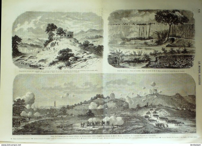 Le Monde illustré 1858 n° 47 Algérie Tlemcen Hong-Kong Whampoa Chine Canton Toulon (83)