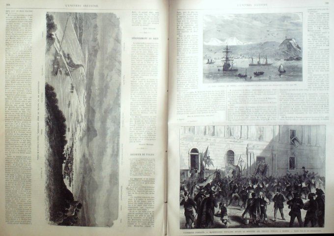 L'Univers illustré 1868 # 721 Allemagne Aschaffenbourg Pérou Aréquipa Espagne Alcolea costumes 
