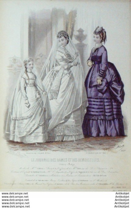 Journal des Dames Demoiselles 1870 # 953 (Maison Herts) mariée