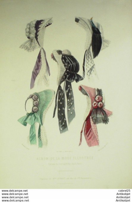 Gravure de mode La Mode illustrée 1861 n°15 (Maison Aubert)