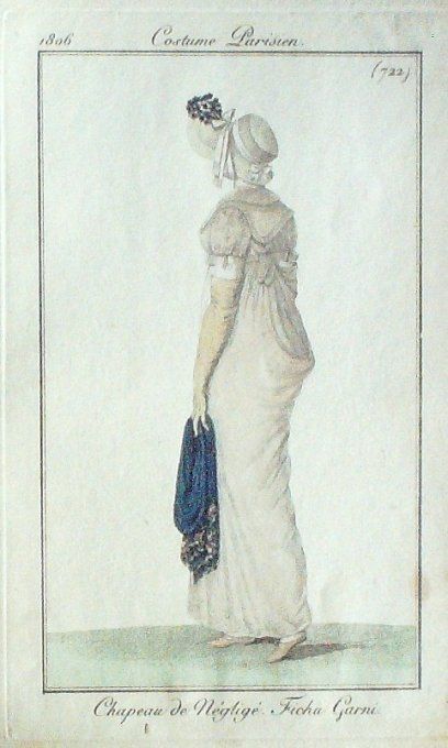 Gravure Mode Costume Parisien 1806 #  722 (eau forte old Fashion plate