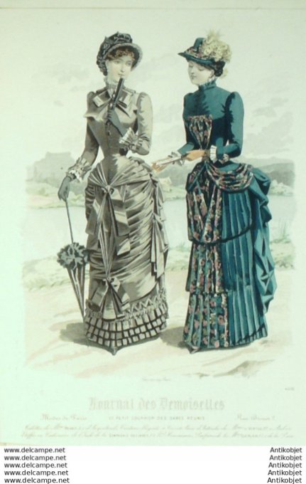 Gravure de mode Journal de Demoiselles 1883 n°4416 (Maison Benoît)