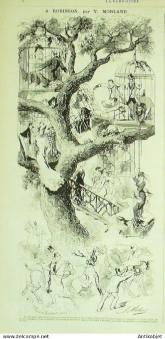 La Caricature 1880 #  30 La poudre parle le Feudartifiçomanie Robida Barret Draner